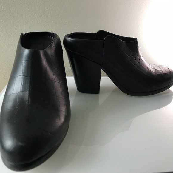 NWOT Rag & Bone Black Leather Enid Mule Shoes - Picture 1 of 5